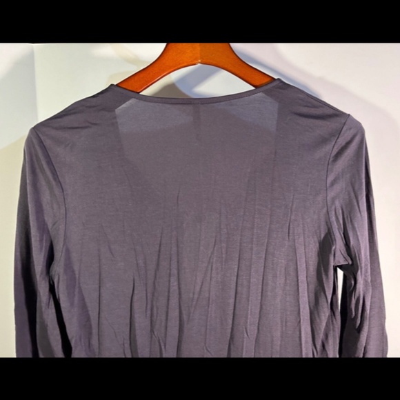 Lanston x Revolve Draped Front Long Sleeve Micro Modal Tee/Top Grey Size M - NWT - Picture 7 of 14